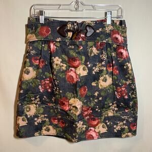 Love Moschino Denim Floral Print Skirt